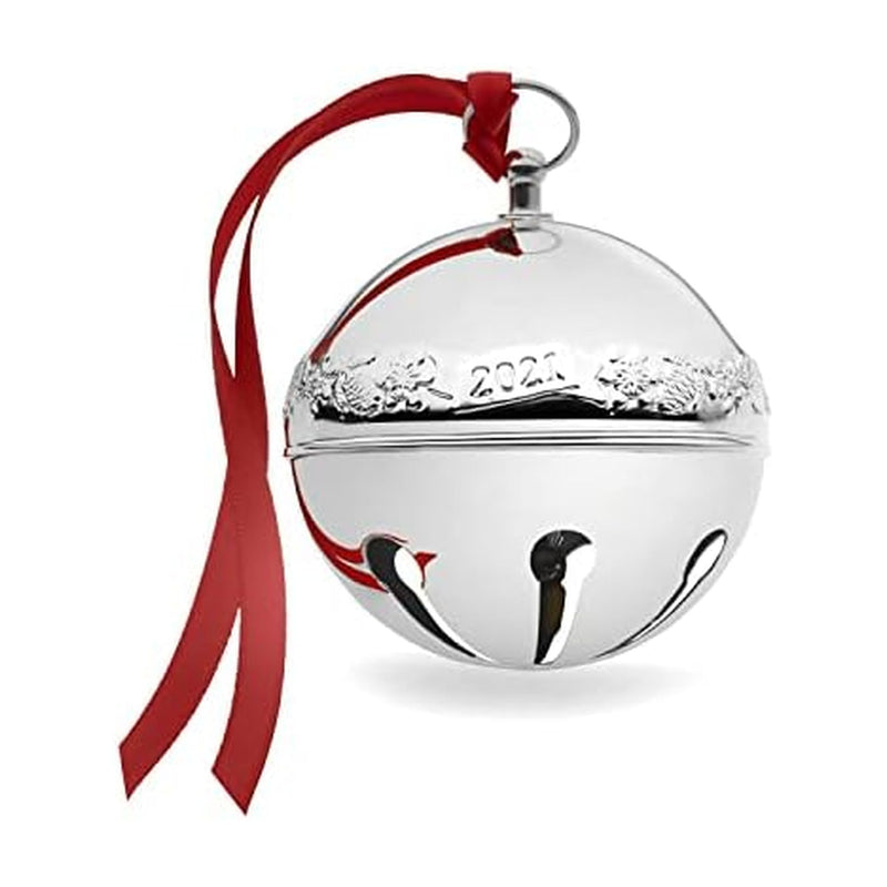 Wallace 51st Edition 2021 Silver Plated Sleigh Bell Ornament, Silver for Christmas 2021 Silver Sleigh Bell 2021 Editions