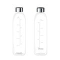 PHILIPS Glass Water Bottles, Reusable Clear Glass Bottles with Lids, Stainless Steel Cap Juice Bottles BPA Free Food Grade & Leakproof Travel