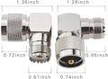 UHF Male PL-259 to UHF Female SO-239 L Shape Right Angle Adapter | 4PCS Connector for Coaxial Cable,CB, Ham Radio Antenna, Low Loss for Efficient
