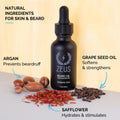 ZEUS Natural Beard Oil for Men, Premium Grooming Oil to Soften, Hydrate, Condition & Control Frizz in Beard and Mustache (Made in USA) Tea Tree