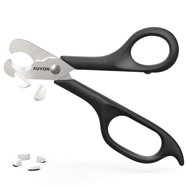 AUVON Scissors-Shaped Pill Cutter, Sharp Blade Pill Splitter for Easily Dividing Most 5-15Mm Vitamins, Tablets and Medic