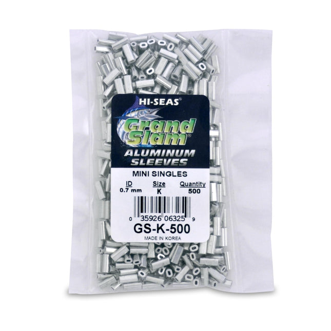 HI-SEAS Grand Slam Aluminum Fishing Line Crimp Sleeves - Bulk 500 Pieces, Durabl