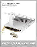 Womens Wallet, RFID Small Slim Wallets for Women, Compact Credit Card Holder, Cute Leather Bifold Ladies Purse with Zipper Coin Pocket and ID