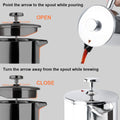Secura French Press Coffee Maker, 304 Grade Stainless Steel Insulated Coffee Press with 2 Extra Screens, 50oz (1.5 Litre), Silver Silver 50 oz