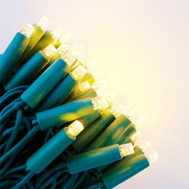 Christmas String Lights 100 Counts, Warm White LED Christmas Lights Indoor & Outdoor, Connectable, Waterproof, Green Wir