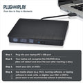 ROOFULL External CD DVD Drive for Laptop, USB 3.0 Type-C Portable CD/DVD Player Burner Reader Writer Adapter for Windows 11/10 Computer Mac