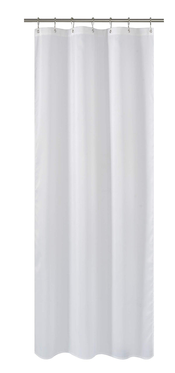 N&Y HOME Fabric Shower Curtain or Liner 36 X 72 Inches Bath Stall Size with 2 Bottom Magnets, Hotel Quality, Washable, Water Repellent, White Spa