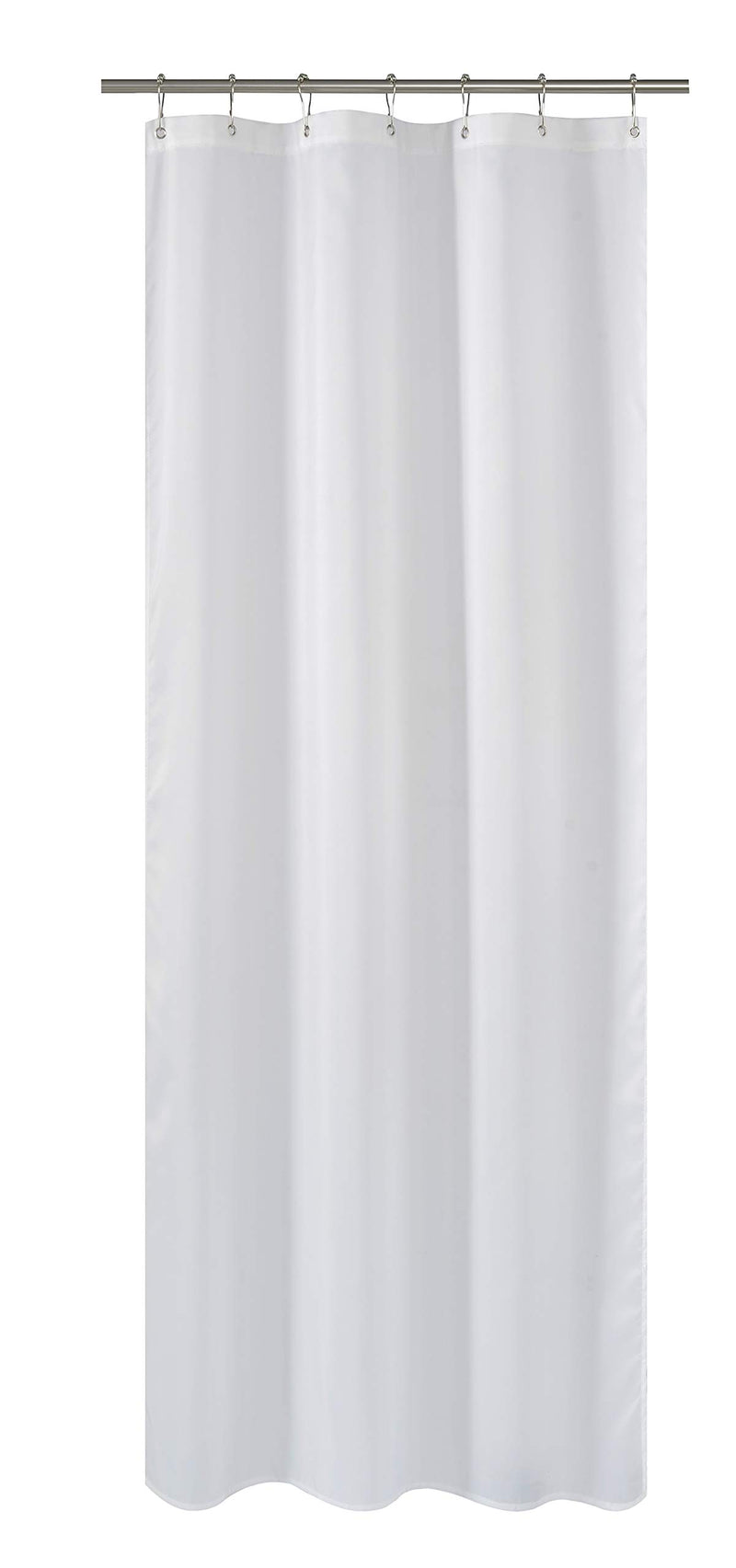 N&Y HOME Fabric Shower Curtain or Liner 36 X 72 Inches Bath Stall Size with 2 Bottom Magnets, Hotel Quality, Washable, Water Repellent, White Spa