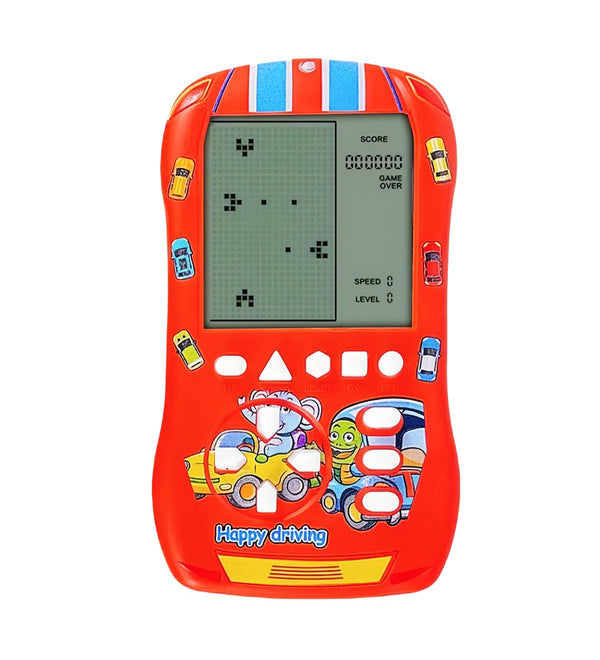 Sports Car Appearance Block Game Console Big Screen Built-In 23 Brick Games 824 Modes Adjustable Speed/Difficulty 70S/80S/90S Handheld Game Decice