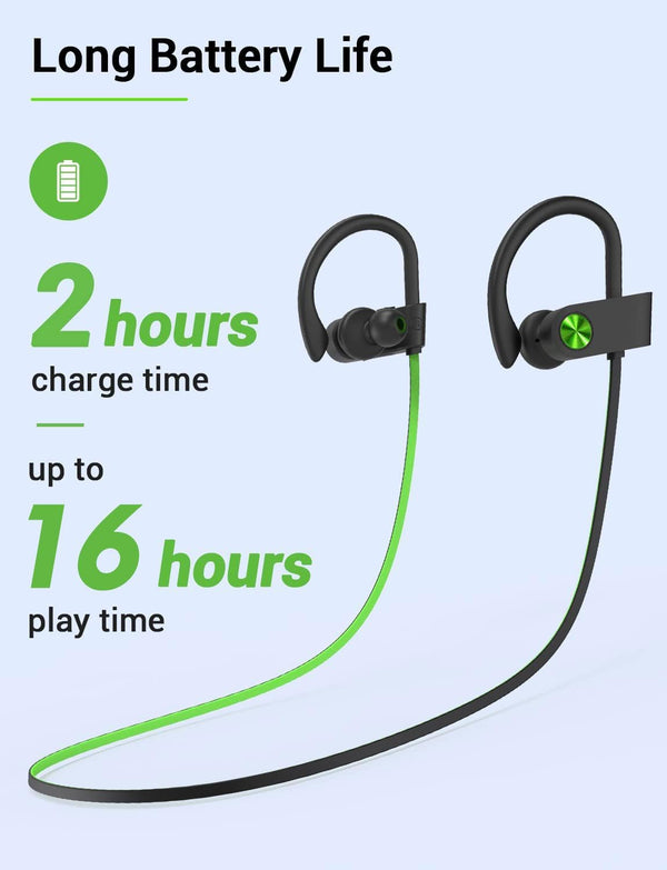 Stiive Bluetooth Headphones, 5.3 Wireless Sports Earbuds IPX7 Waterproof with Mic, Stereo Sweatproof In-Ear Earphones, Noise Cancelling Headsets