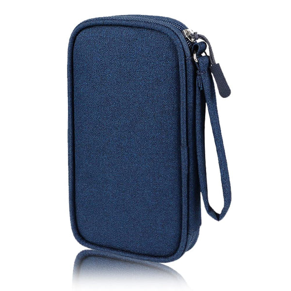 Electronics Carrying Pouch Case Bag - Cable Charger Organizer Travel Shockproof Cord for Cellphone, Earphone, Powerbank, USB Hard Drive, SD Card,