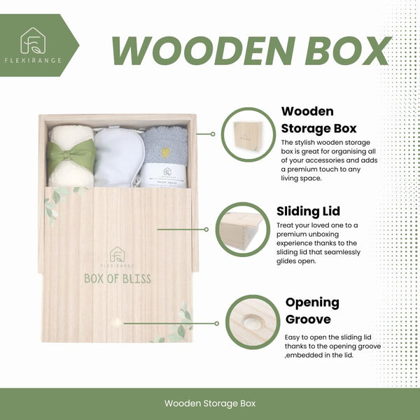 Birthday Gifts for Woman, Get Well Soon Gift Baskets for Women, Relaxing gifts for Women, Self Care Gifts, Spa kit for Woman, Wooden Box, Green