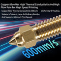 10PCS 3D Printer Extruder Nozzles Kit for K1/K1 Max/Ender 3 V3 KE, Packed High Temperature and Wear Resistance 5PCS 0.4mm, 1PC 0.2mm, 1PC 0.6mm,