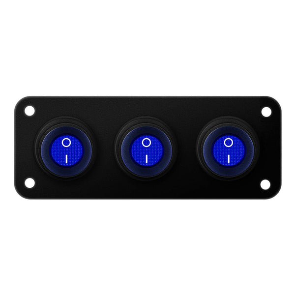 3 Gang 12V 20 Amp Toggle Rocker Switch Panel LED Breaker Waterproof Widely Fits for Auto Automotive Lights Car Marine Boat Yacht, Trailer,