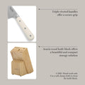 MARTHA STEWART Eastwalk 14 Piece High Carbon Stainless Steel Cutlery Kitchen Knife Block Set w/ABS Triple Riveted Forged Handle Acacia Wood Block