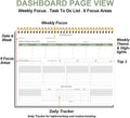 Weekly Productivity Dashboard - 8.5" x 11" Dashboard Desk Notepad Has 6 Focus Areas to List Tasks for Goals, Projects, Clients, Academic or
