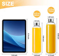 GUANENA 12 Pack Glass Water Bottles, 16oz Clear Glass Bottles with Stainless Steel Lids, Reusable Glass Drink Bottles with Caps for Juicing,