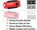 Plastic Razor Blade Scraper Hand Held Window Vinyl Tint Scraper with Protective Cover Razor Blade Red Scraper,10 Metal Razor Blades 10 Black