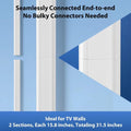 Cord Cover Wall 32in, TV Cord Hider for Wall Mounted TV, Large Cable Hider Kit for 3-6 Cords, Wire Management Raceway, White Wire Hider Concealer,