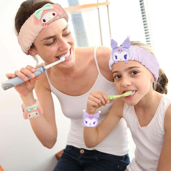 Kawaii Spa Headband and Wristband Set for Face Washing, Cute Soft Skincare Headbands for Women Girls, Fluffy Makeup Headband for Washing Face,