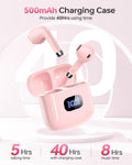 Wireless Earbuds Bluetooth 5.3 Headphones, 40Hrs Playback Stereo Ear Buds with LED Display Charging Case IPX7 Waterproof in-Ear Earphones with Mic
