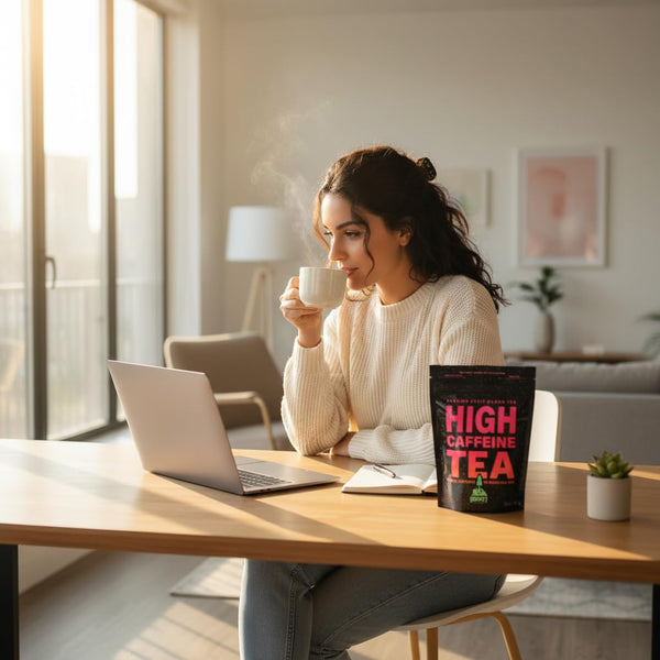High Caffeine Tea - Highly Caffeinated Passion Fruit Black Tea - Natural Blend, High Energy Tea, Coffee Alternative With 200mg Caffeine, Herbal