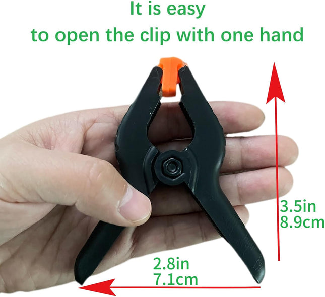 10 Packs of 3.4 inch Professional Plastic Small Spring Clamps Heavy Duty for Crafts or Plastic Clips and Backdrop Clips Clamps for Backdrop
