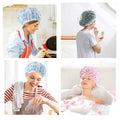 Shower Cap, 3 Pcs Waterproof Reusable Shower Caps Bath Hair Hat