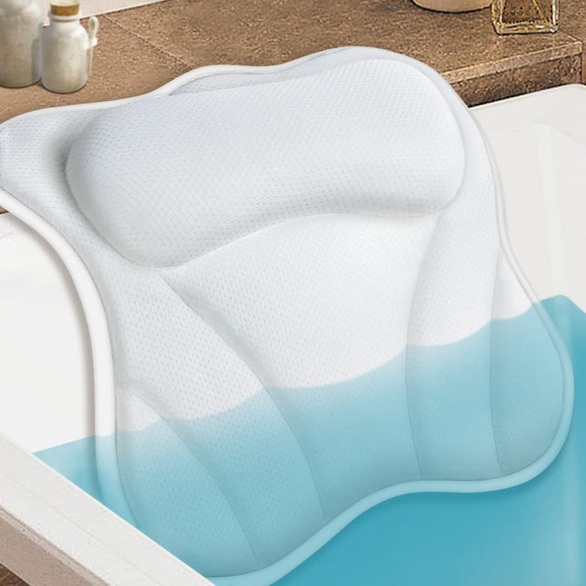 Bath Pillow for Tub Bathtub Pillow for Head and Neck 4D Air Mesh Spa Bath Tub Pi