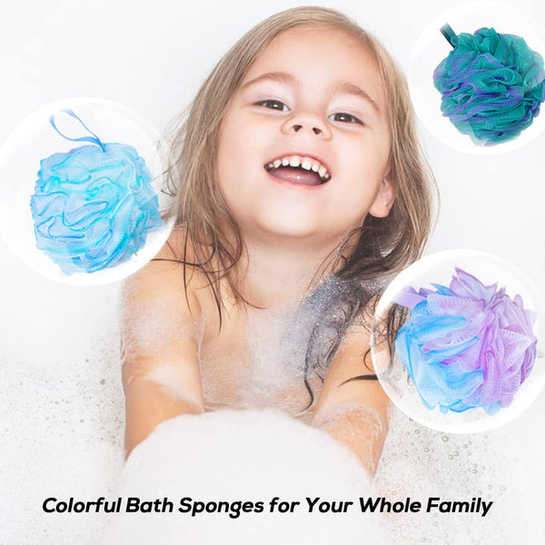 10 Pcs Shower Loofahs,Bath Shower Loofah Sponge,Exfoliating Shower Pouf Balls for Women,Men,Body Wash Bathroom,Exfoliate with Beauty Bathing