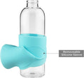 32 OZ Borosilicate Glass Water Bottle BPA Free Reusable Glass Drinking Bottle with Silicone Sleeve and Stainless Steel Lid Light Blue