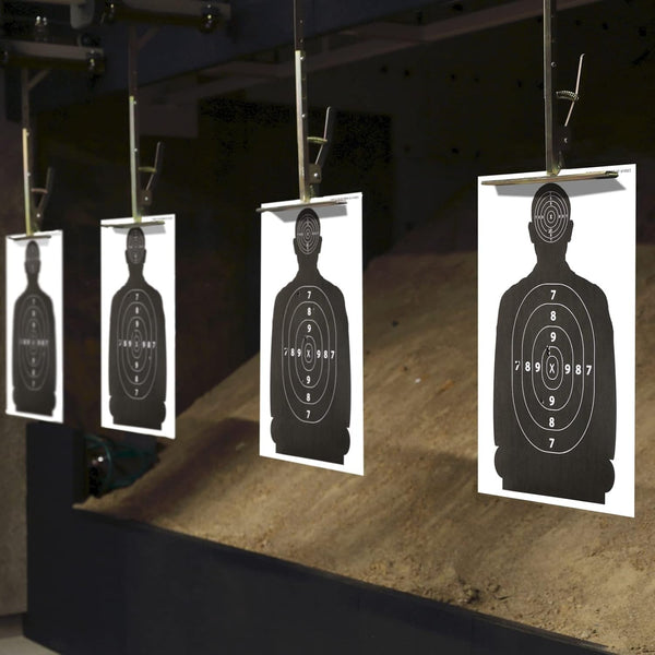 Juvale Shooting Targets Paper Silhouette Style - 17 x 25 in, Black & White, 50 Count - Paper Targets for Shooting Range & Airsoft, BB & Pellet Gun