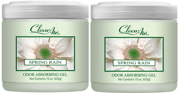 Clear Air Odor Absorber Gel - 15 Oz, Pack of 2 - Air Freshener Absorbs and Eliminates Odors in Bathrooms, Cars, Boats, Rvs and Pet Areas - Made