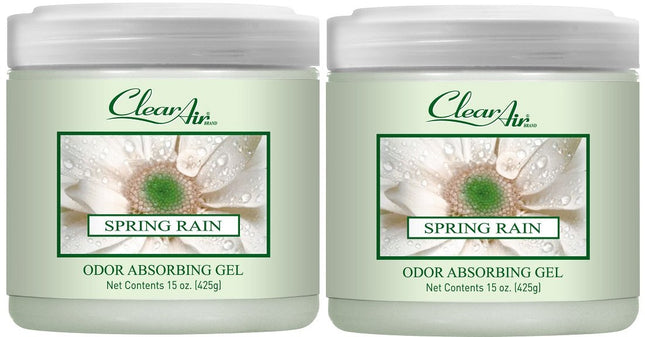Clear Air Odor Absorber Gel - 15 Oz, Pack of 2 - Air Freshener Absorbs and Elimi