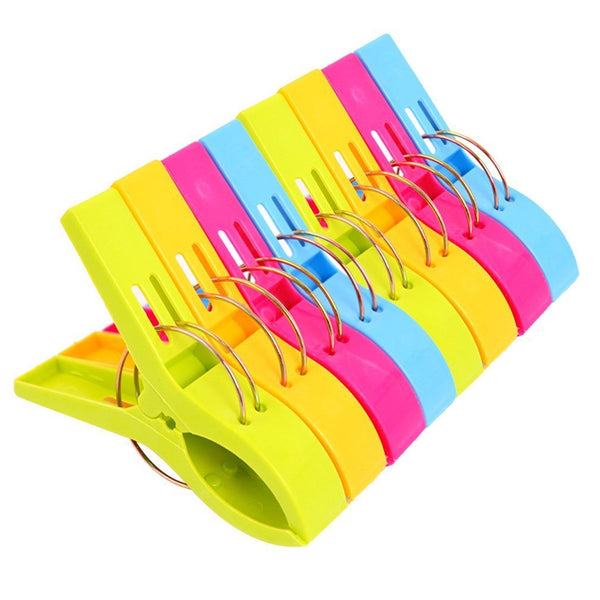 Danmu Beach Towel Clips,Cruise Essentials,Towel Clips for Beach Chairs,8pcs | Multi-color,2.7" Opening,Strong Grip,Lake essentials,Boating