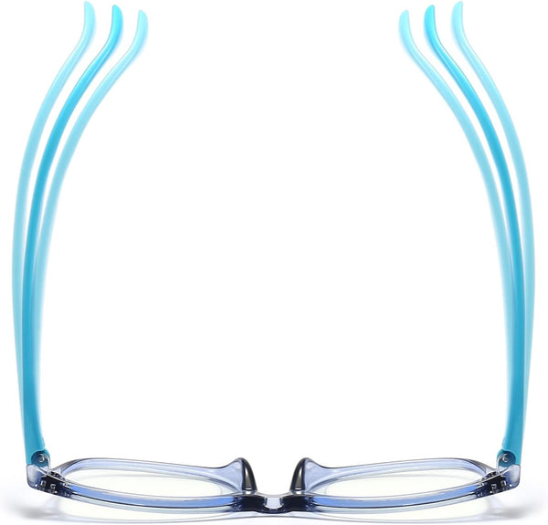 FANNYGO 3 Pack Kid Blue Light Glasses For Kids Girls Boys Computer Blue Light Kids Glasses Clear Glasses Age 3-9 (Black + Dark blue + Light blue)