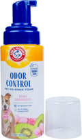 Arm & Hammer for Pets Odor Control No-Rinse Foam Dogs Kiwi Blossom Scent Waterless Baking Soda Deodorizer pH Balanced 8 FL OZ Sulfate-Free Odor