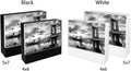 Isaac Jacobs Wood Block Acrylic Picture and Magnetic Photo Frame, Made for Tabletop Display - 5” x 7” Black Black 5x7