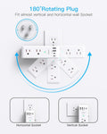 Surge Protector Outlet Extender with Rotating Plug, Multi Plug Wall Outlet 2C2A, 1 Pack White