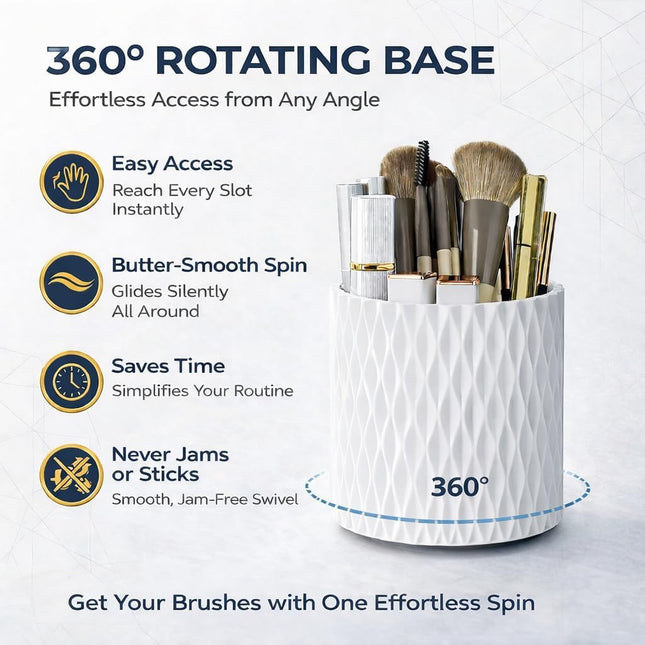 Makeup Brush Holder Organizer - 360ÃÂ° Rotating Makeup Brush Organizer 5 Slot M