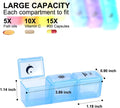 Weekly Pill Organizer,3-Times-A-Day 7 Day Pill Box Large Compartments Moisture-Proof Pill Case Medication Reminder Portable Travel Container for