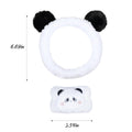 Pom Pom Panda Ears Plush Wash Face Headband Spa Wrist Band Cuffs Hair Scrunchy Women Girls Facial Makeup Skincare Bath Head Wrap Kids Costume