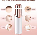 Facial Hair Remover for Women, Rechargeable, 2 Replacement Heads | LED face shaver for upper lip, chin, cheeks, and peach fuzz; compact USB