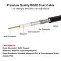 MOOKEERF RG8x Coaxial Cable 100ft,CB Coax Cable 50 Ohm,UHF PL259 Male to Male Low Loss CB Antenna Extension for HAM Radio,VHF Radio,SWR