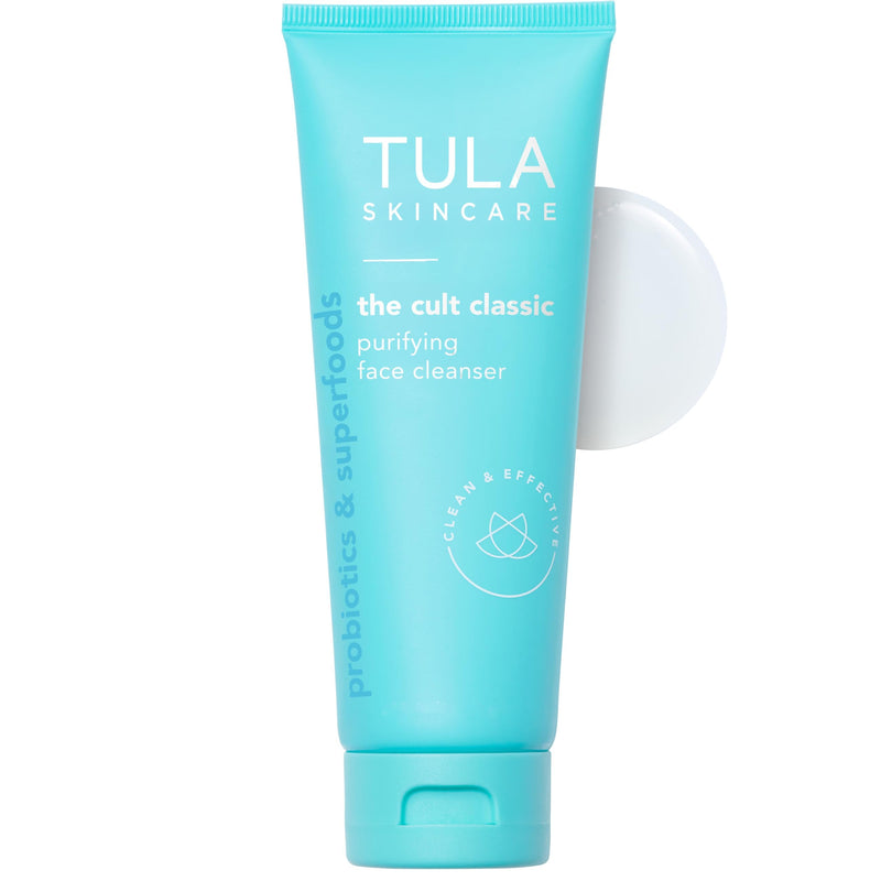 TULA Skin Care Cult Classic Purifying Face Cleanser - Gentle and Effective Face Wash, Makeup Remover, Nourishing and Hydrating Regular - 4.2 oz.