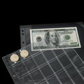 15 Sheets Plastic Coin 9-Hole 5 Sizes Pocket Pages Standard Coin Currency Money Pocket Inserts Collecting Sleeves for Coin Stickers Currency