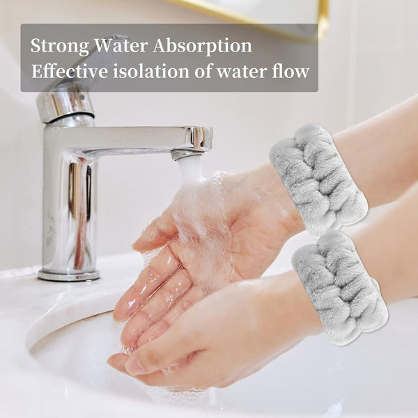 SLNZAPTY 12 PCS Face Wash Headband Wristband Sets for Women and Girls | Soft Microfiber Spa Hair Wraps, Makeup Skincare Bath Headbands, Wrist