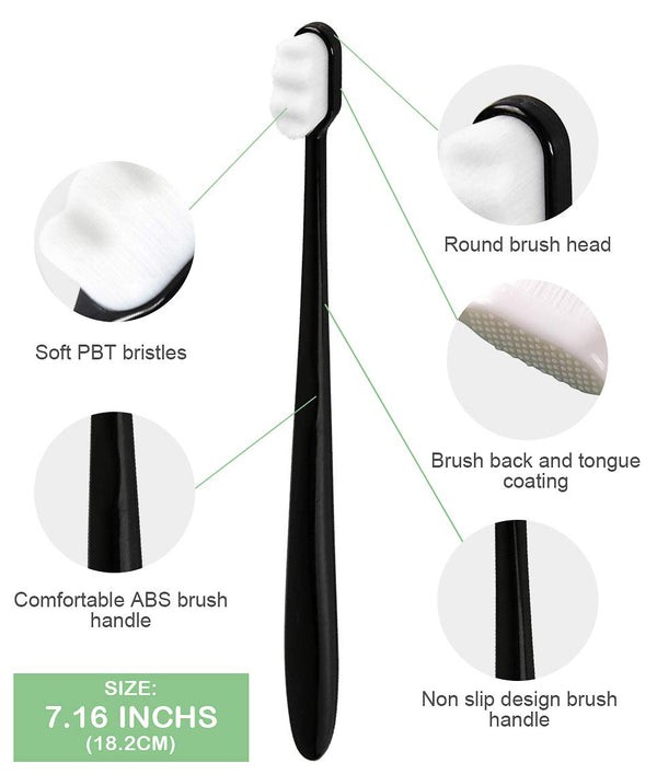 EasyHonor Extra Soft Toothbrush for Sensitive Gums,Micro Fur Manual Toothbrush, 20000 Soft Floss Bristle for Pregnant Women, Elderly, etc.