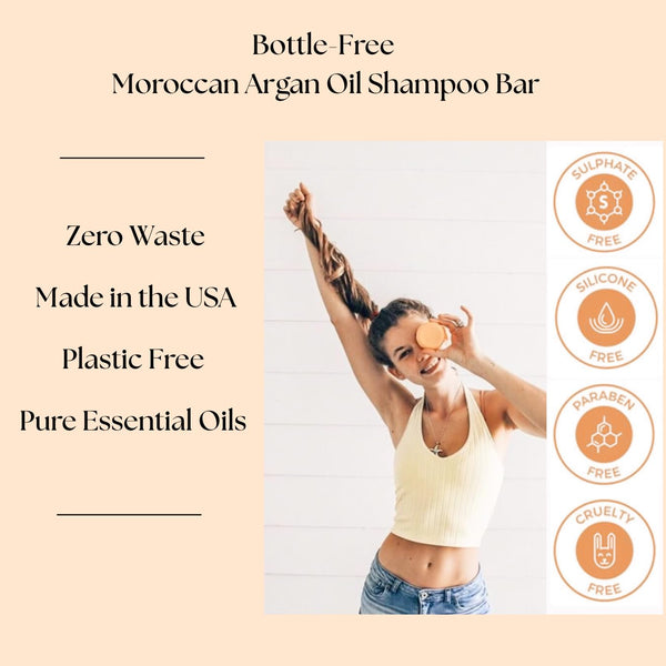 Aspen Kay Naturals Moroccan Argan Oil Shampoo Bar, Organic, Vegan, Volumizing Shampoo for Curly or Straight Hair. Citrus Scent, Paraben & Sulfate