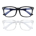 2 Pack Blue Light Glasses for Women and Men - Computer Glasses Black & Transparent